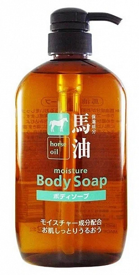 Жидкое мыло для тела KUMANO YUSHI Horse Oil Body Soap с лошадиным маслом и гиалуроновой кислотой, 600 мл