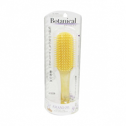 Щетка для ухода за поврежденными волосами IKEMOTO Botanical Amani Oil, с маслом льна, для укладки волос, 1шт