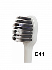 Зубная щётка Dentalpro Black Whitening С41  отбеливающая, с платиновой коллоидной керамикой, мягкая, голубая