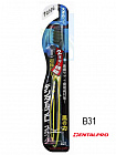 Зубная щётка Dentalpro Black В31 Super-fine Hair Large, мягкая, корпус черный, желтый