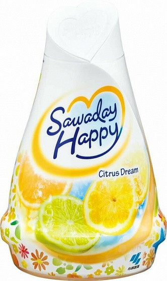 Гелевый освежитель воздуха для комнаты KOBAYASHI Sawaday Happy Citrus Dream, сочный аромат апельсина и сахарной пудры, 120 г