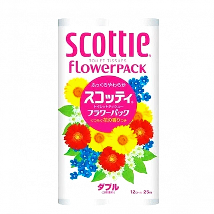 Туалетная бумага Crecia "Scottie FlowerPACK" двухслойная (25м) 12шт