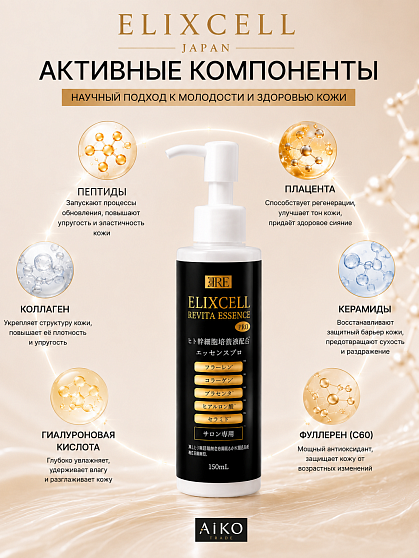 Профессиональная восстанавливающая сыворотка ELIXCELL Revita Essence Pro, 150 мл