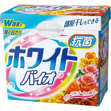 Стиральный порошок с кондиционером NIHON White Bio Plus Antibacterial, цветочный аромат, 800 г