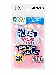 Трехслойная губка для мытья посуды KIKULON Chiripika Foaming Sponge без абразива, 1 шт.