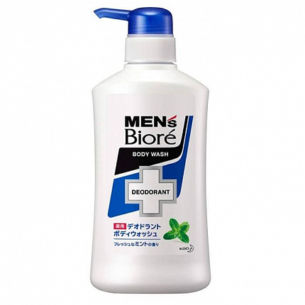 Мужское дезодорирующее жидкое мыло для тела KAO Men's Biore с ароматом мяты, 440 мл