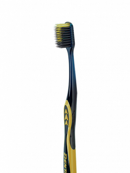 Зубная щётка Dentalpro DR23 Black-Dia Super-fine Hair Standard, жесткая щетина, желтая