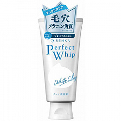 Очищающая пенка для умывания на основе белой глины Shiseido Senka Perfect Whip White Clay, туба 120г