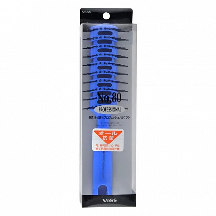 Профессиональная расческа для укладки волос VeSS SKELTON BRUSH (с антибактериальным эффектом), цвет корпуса - синий