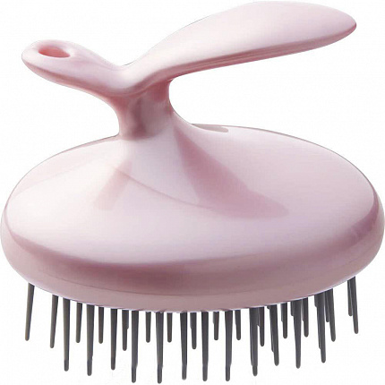 Массажная щетка для мытья головы VeSS Hairdressing Smooth Shampoo Brush, нежно розовая.