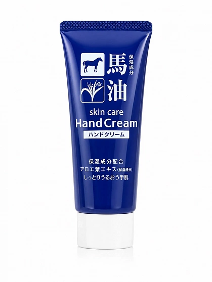 Питательный крем для рук KUMANO YUSHI Horse Oil & Hatomugi Hand Cream с лошадиным жиром и экстрактом бусенника, 60 г
