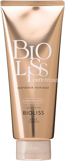 Маска KOSE Bioliss Pure Retouch для глубокого восстановления поврежденных волос, 200 г